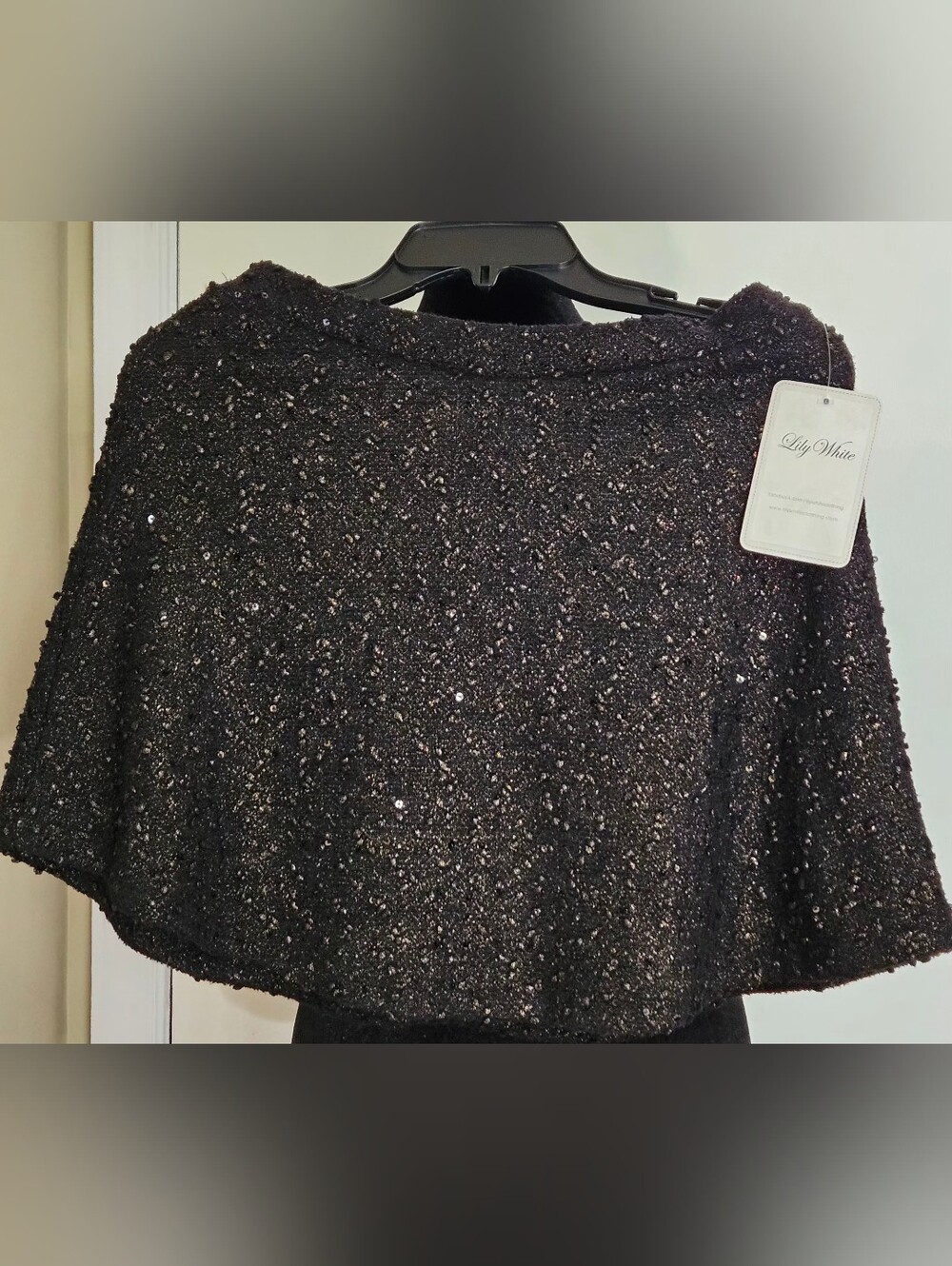 Lily White Black Sequin Flared Skirt New Tags Attached